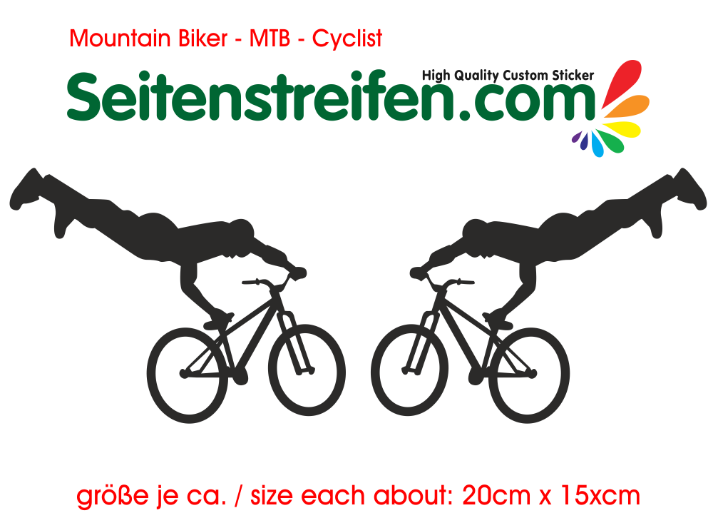 2x Mountain Biker Freestyle Bär Aufkleber Dekor Sticker  Art:Nr: M113