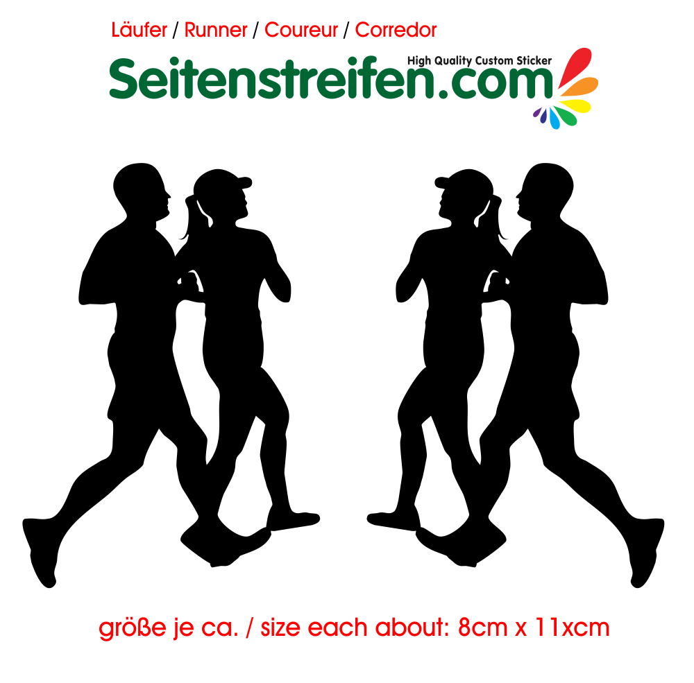 2x Jogger Laufen Marathon Aufkleber Dekor Sticker  Art:Nr: M119