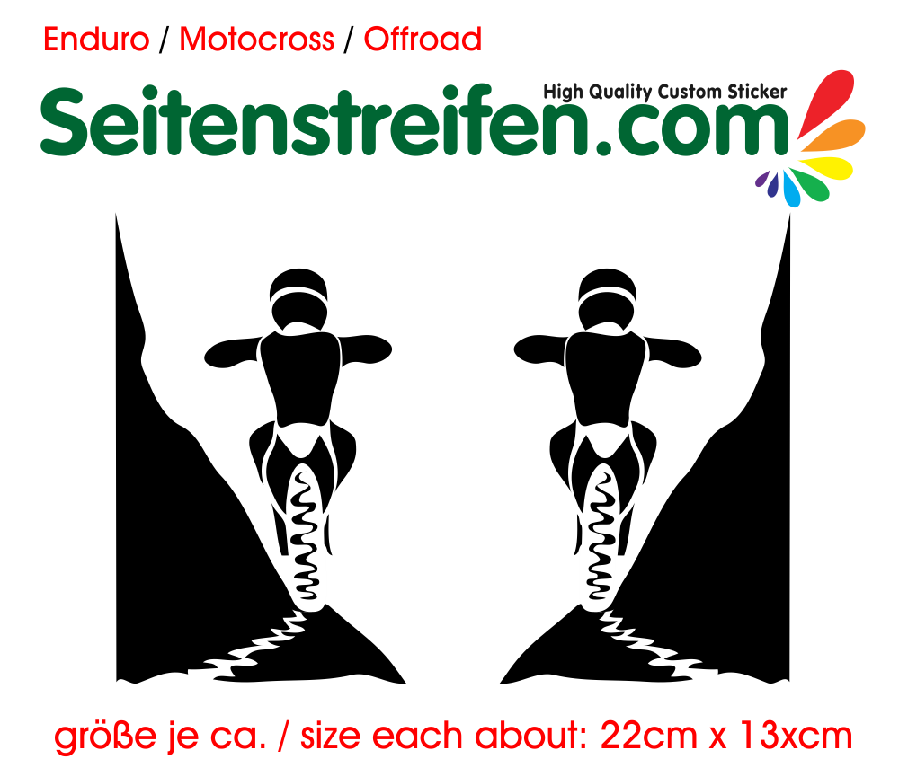 2x Enduro Cross Motorradfahrer Aufkleber Dekor Sticker  Art:Nr: M120