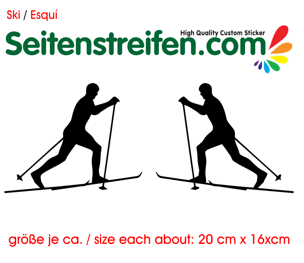 2x Ski Skitourengeher Aufkleber Dekor Sticker  Art:Nr: M123
