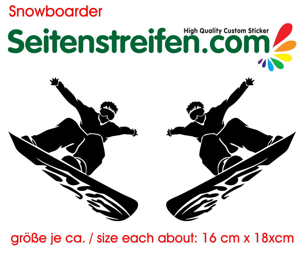 2x Snowboard Freestyle Aufkleber Dekor Sticker  Art:Nr: M126