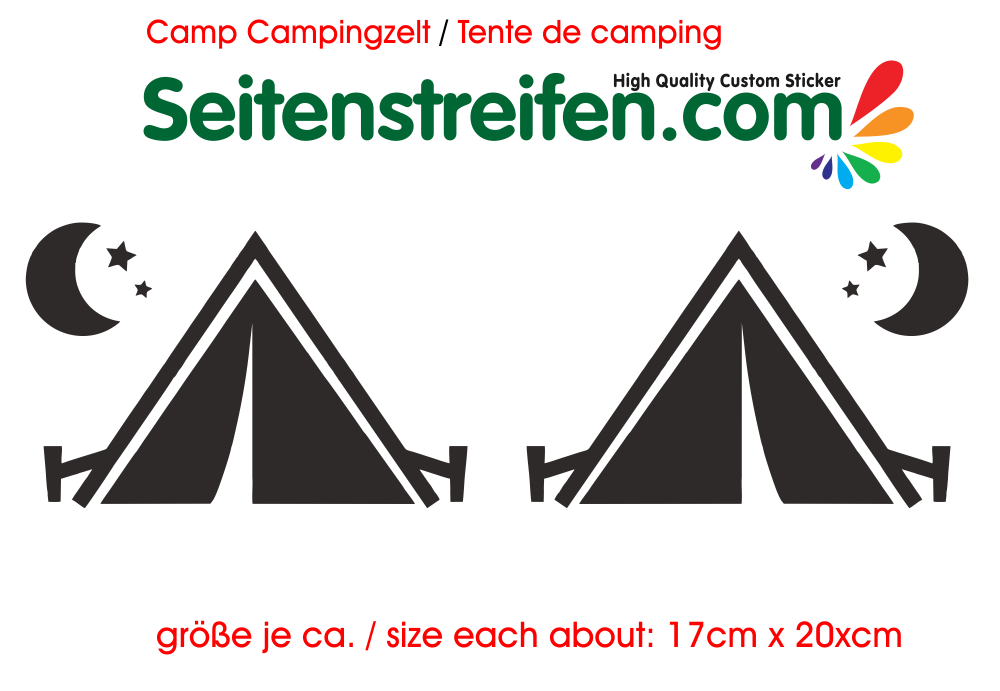 2x Camping zelt Outdoor Aufkleber Dekor Sticker  Art:Nr: M129