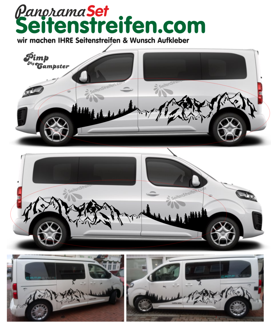 Peugeot Traveller & Expert - Mountains Forest Outdoor - Graphics Decals Sticker Kit - N° 9060