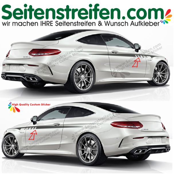 Mercedes Benz C Clase Sport Line Edition 1 Pegatinas Laterales Adhesivo StickerSet