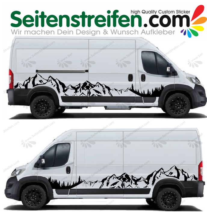 Peugeot Boxer -  Mountains Forest Panorama XXL - Decals Sticker Kit - N° 9881