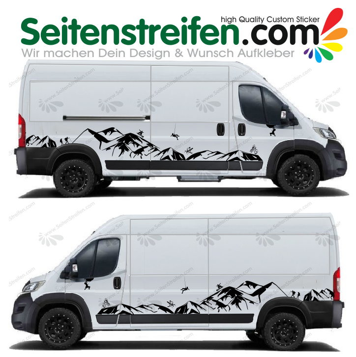 Peugeot Boxer -  Mountains Outdoor Sport Panorama Decals Sticker Kit - N° 9090