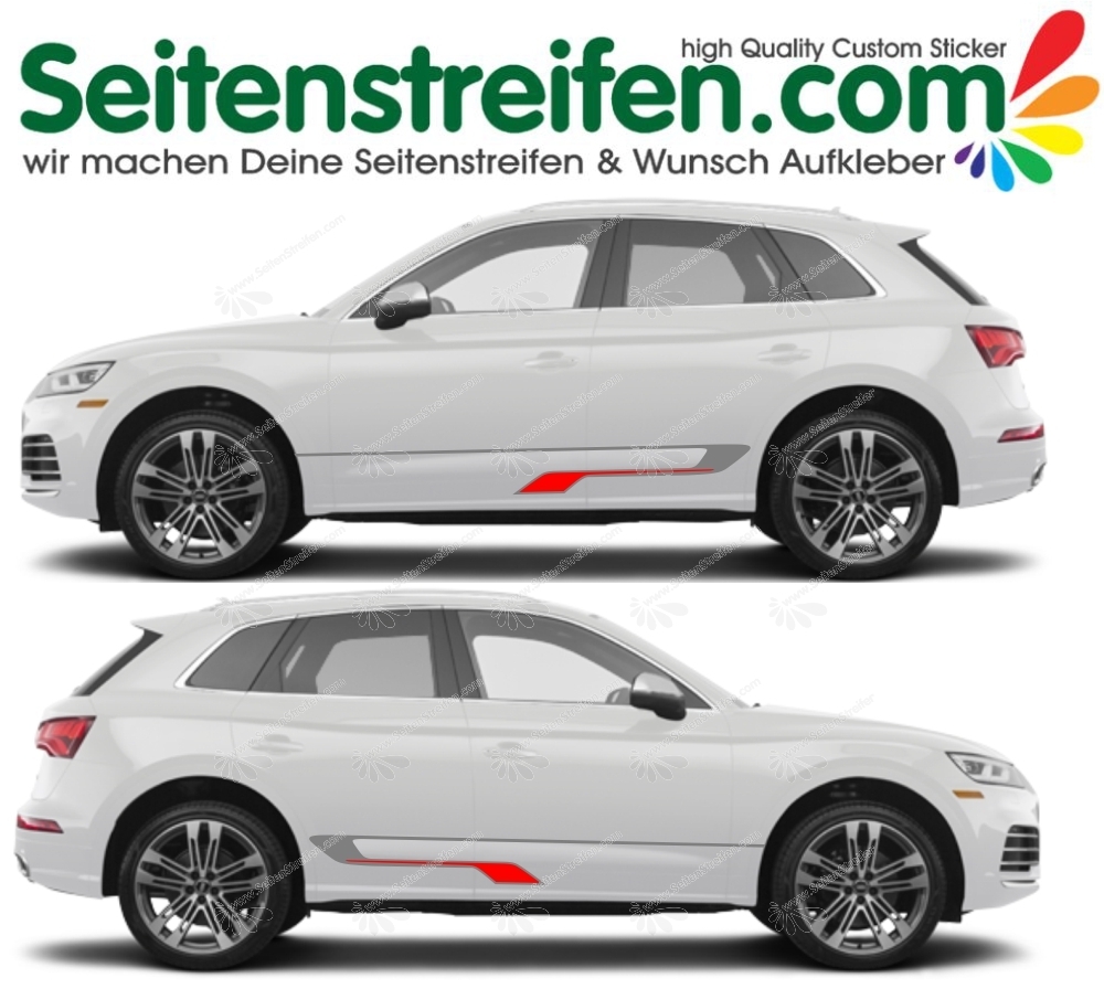 Audi SQ5 / Q5 Quattro Look Seitenstreifen Aufkleber Dekor Set - U5037