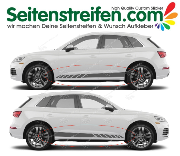 Audi Q5 RS Look Seitenstreifen Aufkleber Dekor Set - U5041