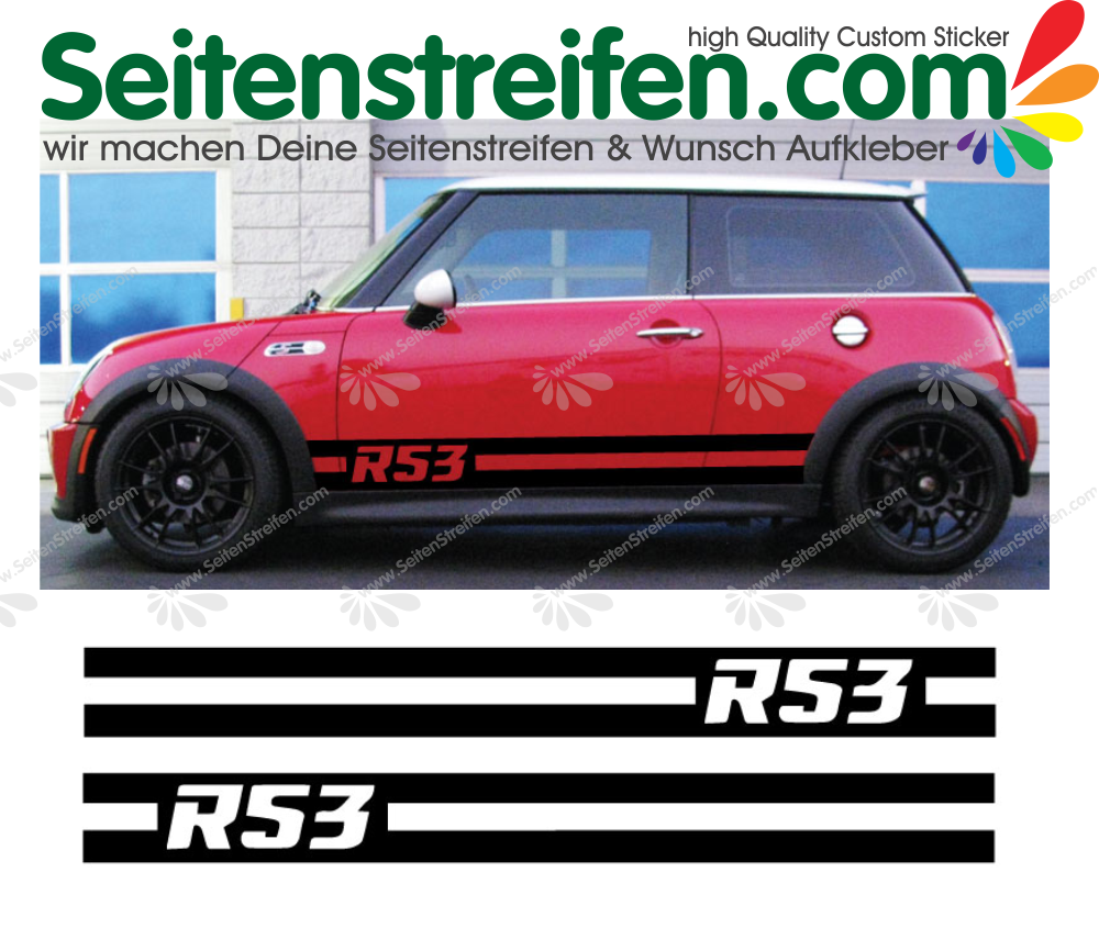 Mini tutti i modelli e anni di costruzione - R53 adesivi laterali adesive auto sticker - 6063