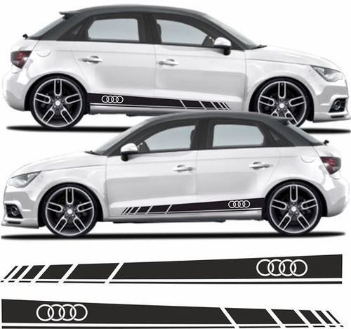 Audi A1 - all Models - Side Stripes Graphics Decals Sticker Kit - N° U3040