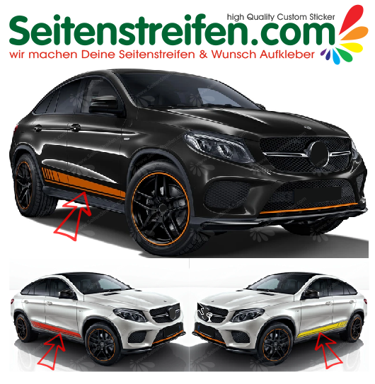 Mercedes Benz GLE / Coupe AMG - Side Stripes Graphics Decals Sticker Kit - N° 6222