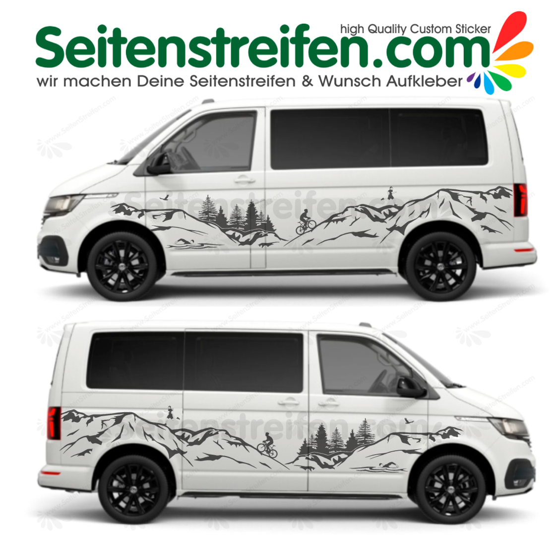 VW T4 T5 T6 - Triathlon Edition - Side Stripes Graphics Decals Sticker Kit - Nr. 2012