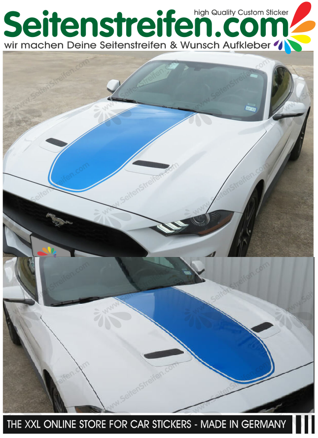 Mustang Mach 1 Style Hood Stripe decal sticker autocollant - 3647