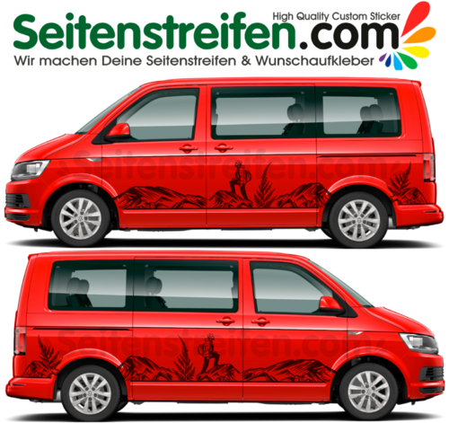 VW T4 T5 T6 - Outdoor Timeout Edition - set de pegatinas laterales, adhesivo sticker set Nr. 2034