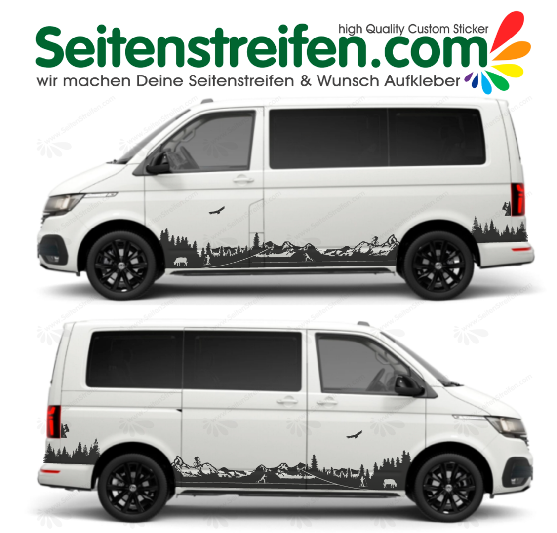 VW T4 T5 T6 Matterhorn Zermatt forest mountains Graphics Decals Sticker Kit - 5397