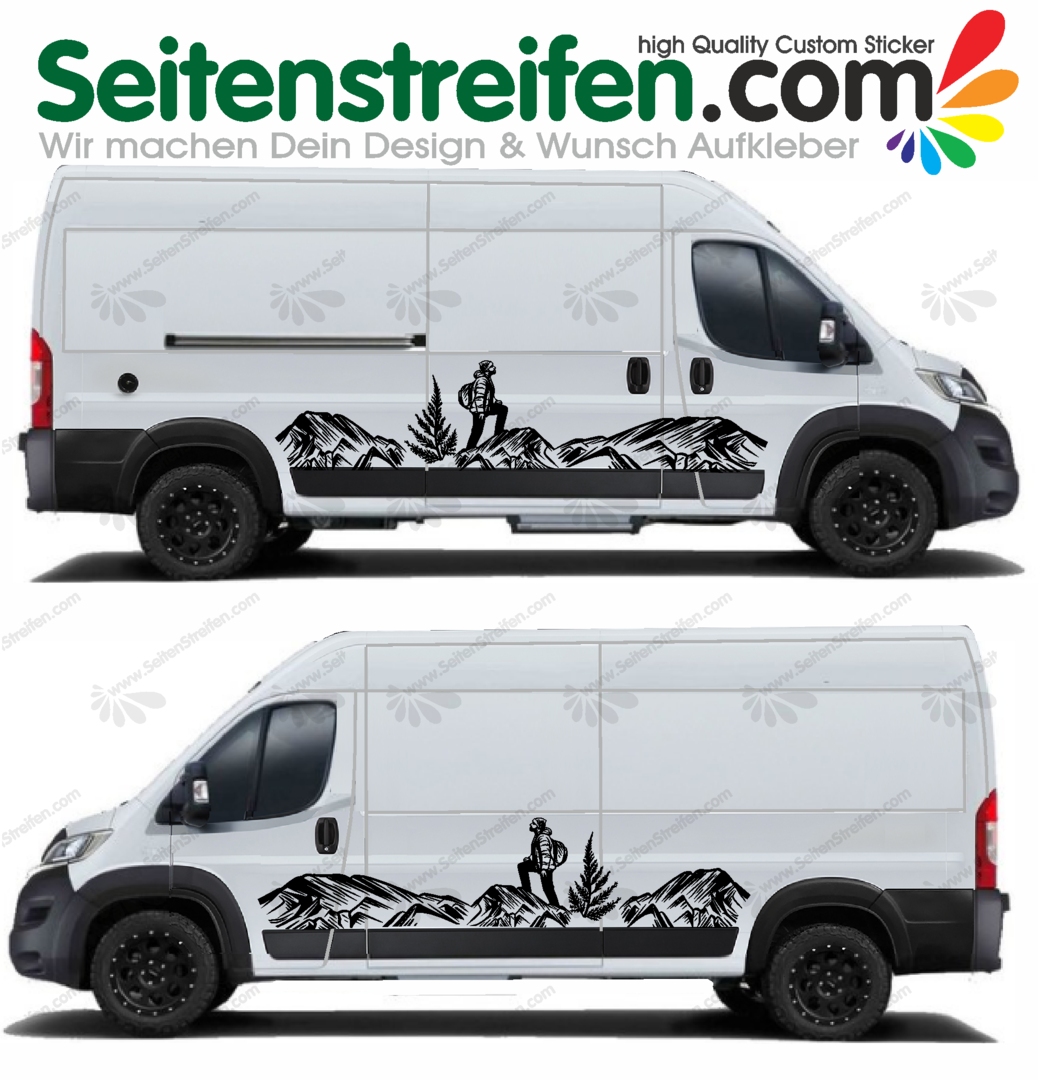 Fiat Ducato  - Outdoor Timeout Edition - Side Stripes Graphics Decals Sticker Kit Nr. 2036