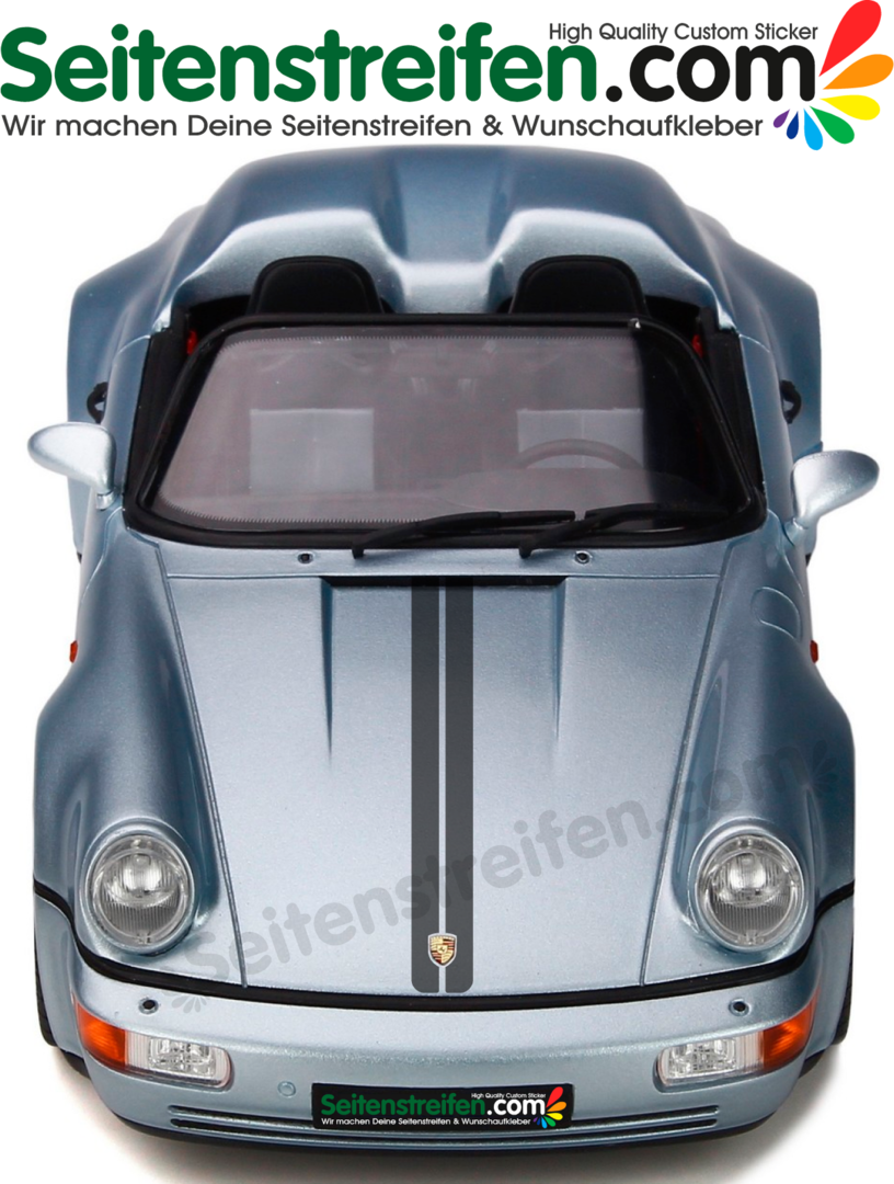 Porsche 911 (G Model / 964) - Double Bonnet Stripes - Stripes Graphics Decals Sticker - Nr. 2046