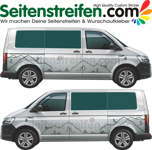 VW T4 T5 T6 -  Édition Loisirs -  bande latérale autocollant sticker set - Nr. 2063