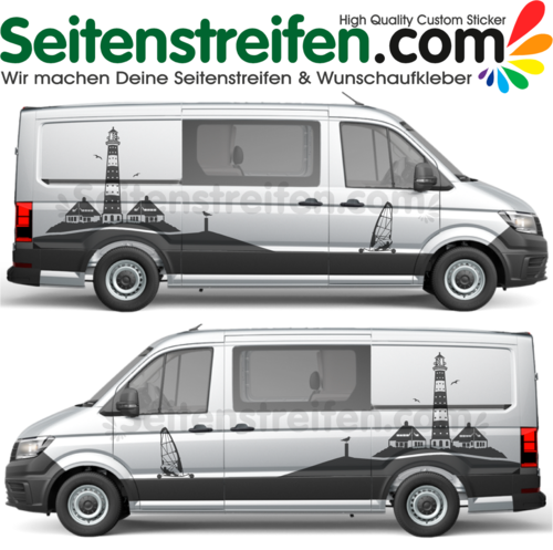 VW Crafter - XXL Küsten Strandsegler Edition Dekor Aufkleber Set Art. Nr. 2066