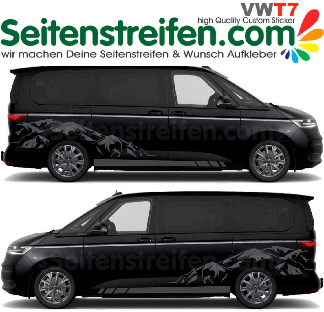 VW T7 -  Mountain Edition - Side Stripes Graphics Decals Sticker Kit - N° 2087