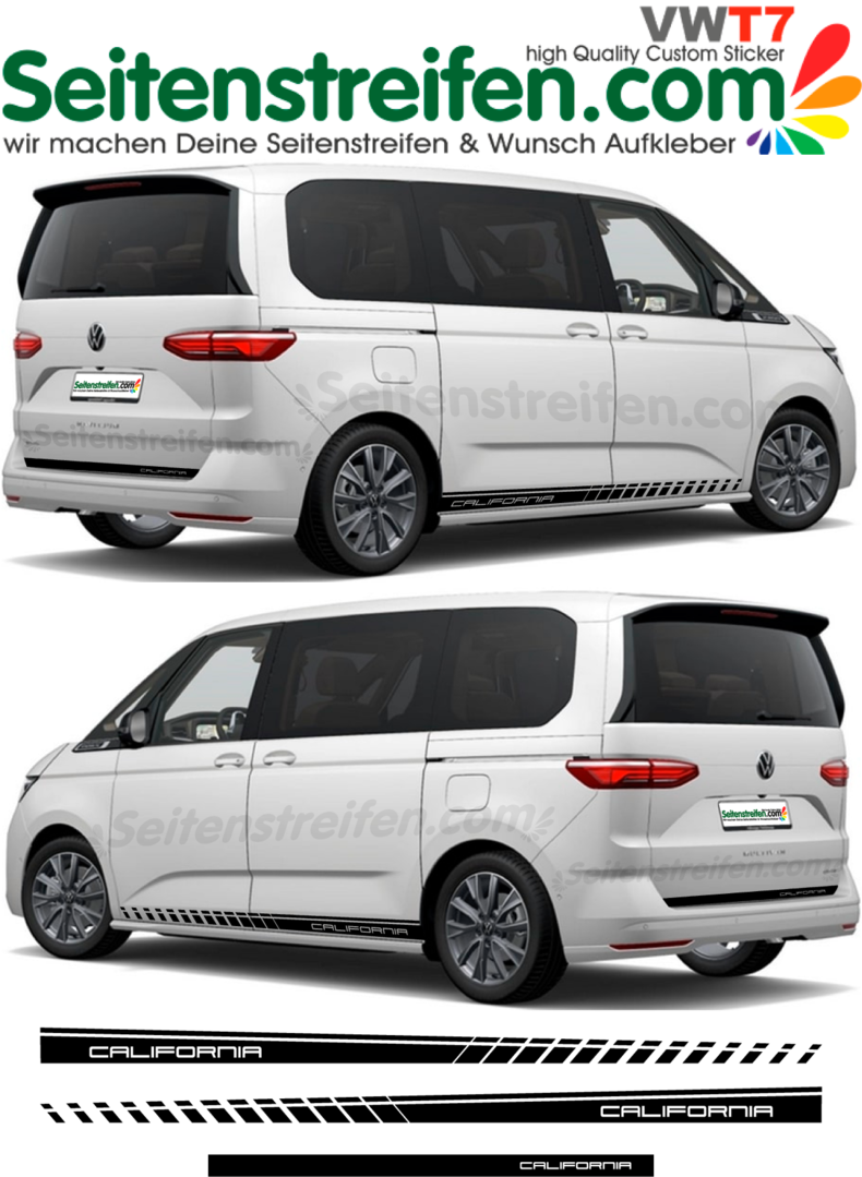 VW Bus T7 - EVO California Edition - Side Stripes Graphics Decals Sticker Kit - N° 2088