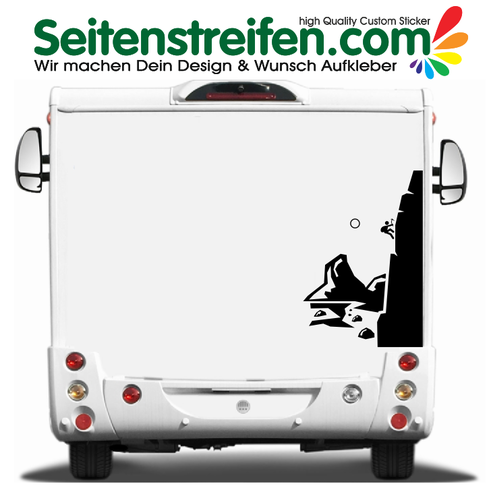 Mountain climbing - Motorhome, camper, van, bus, car graphics decals sticker - 9908