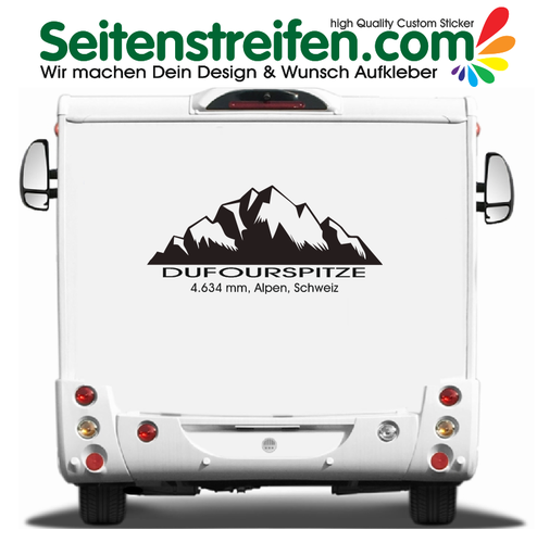 Hora Dufourspitze - Karavan, dodávka, autobus, auto polepy výzdoba sticker  - 9912