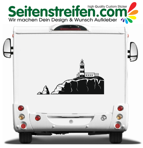 Lighthouse on the rock - Motorhome, camper, van, bus, car graphics decals sticker - 9922