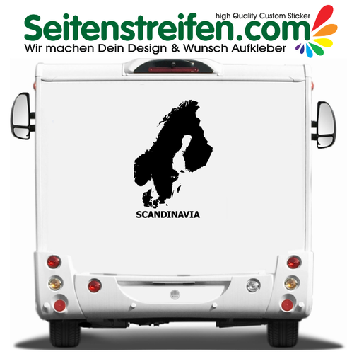Skandinavien 115x77cm - Wohnmobil, Camper, Van, Bus, Auto,  Aufkleber Dekor Sticker - 9928
