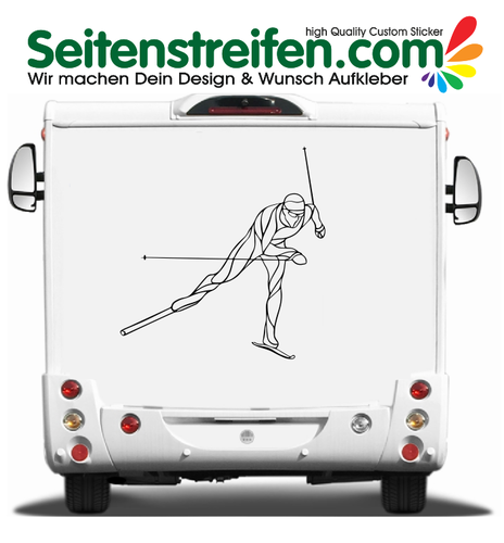 Esquiador 2 - Autocaravana, caravana, furgoneta, autobús, coche, pegatinas, adhesivo, sticker - 9933