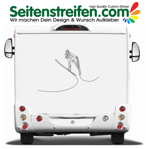 Skispringer 115x79cm - Wohnmobil, Camper, Van, Bus, Auto,  Aufkleber Dekor Sticker - 9934