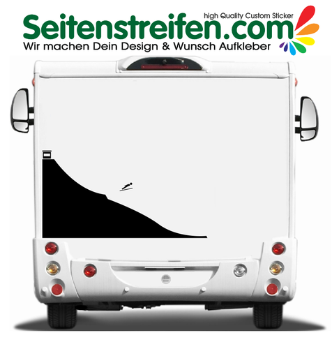 Skispringer 115x61cm - Wohnmobil, Camper, Van, Bus, Auto,  Aufkleber Dekor Sticker - 9935