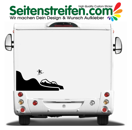 Skispringer 120x82cm - Wohnmobil, Camper, Van, Bus, Auto,  Aufkleber Dekor Sticker - 9937
