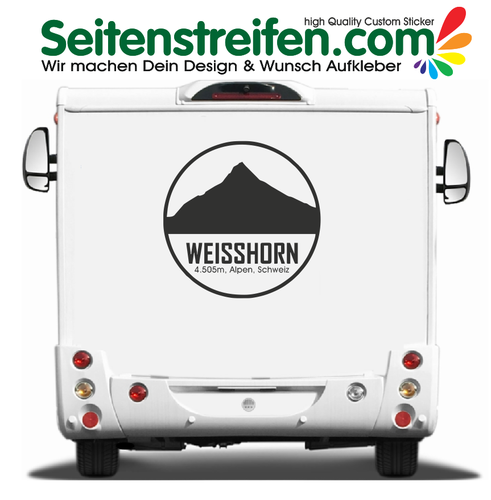 Montagna Weisshorn 120x120cm - Camper furgone automobile adesivi strisce laterali - 9942