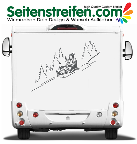 Bobsleigh ride 120x88cm Motorhome, camper, van, bus, car graphics decals sticker - 9944
