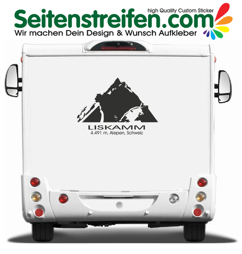Liskamm Berg 120x85cm - Wohnmobil, Camper, Van, Bus, Auto,  Aufkleber Dekor Sticker - 9948