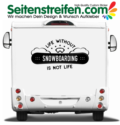 Snowboarding 120x63cm - Autocaravana, caravana, furgoneta, coche, pegatinas, adhesivo, sticker