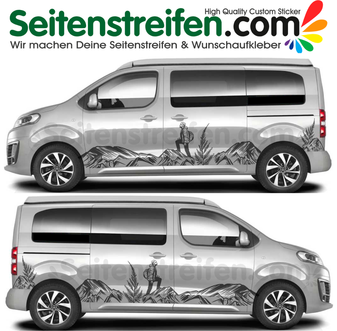 Peugeot Traveller - Outdoor Timeout Edition - Side Stripes Graphics Decals Sticker Kit - 2031