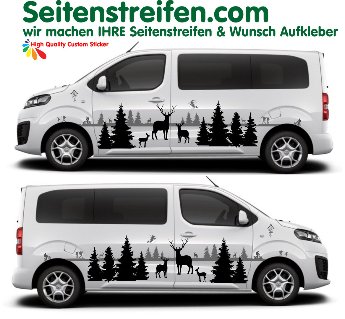 Peugeot Traveller Black Forest bosque outdoor Graphics Decals Sticker Kit - D3339