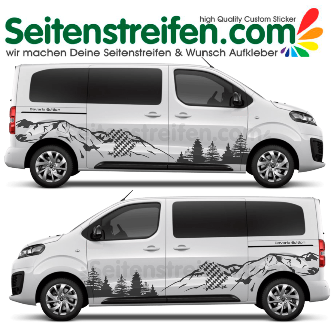Toyota ProAce Verso - Bavaria Edition  - Side Stripes Graphics Decals Sticker Kit - 2075