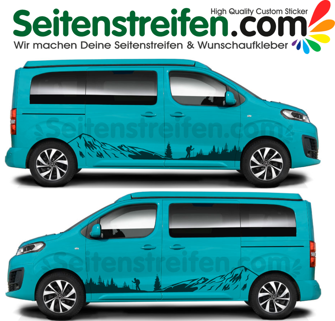 Toyota ProAce Verso - Mountain hiking Edition - side stripe sticker decal set - 2115