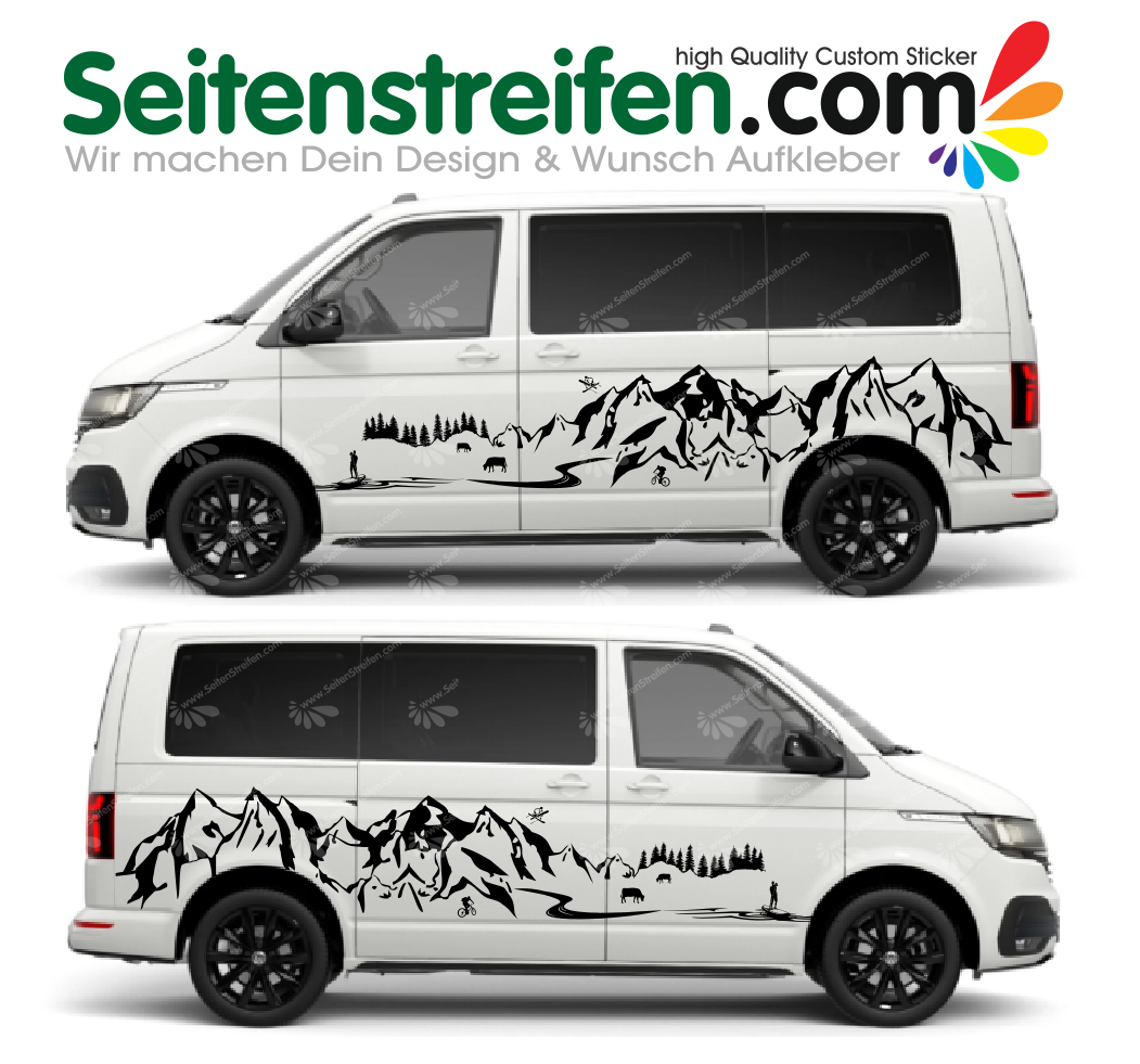 VW T4 T5 T6 -  Stand up paddle SUP mountain sea - Decals Sticker Kit - 5011