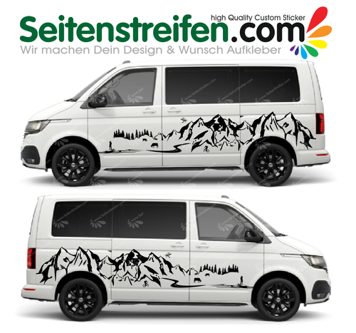 VW T4 T5 T6 -  Stand up paddle SUP mountain sea - Decals Sticker Kit - 5011