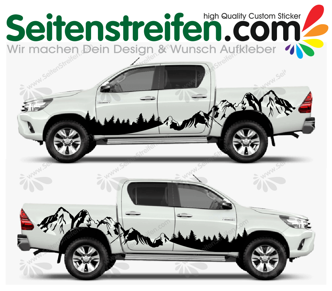 Toyota Hilux Montañas, bosque, outdoor offroad pegatinas adhesivo sticker set - 2470