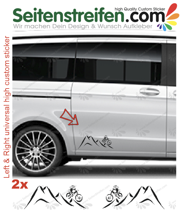 Mountainbike MTB Downhill - adesivi laterali adesive auto sticker - UN1004