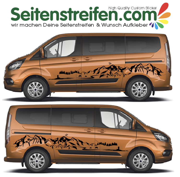 Ford Transit Custom Stand up paddle SUP mountain sea - Decals Sticker Kit - D5011