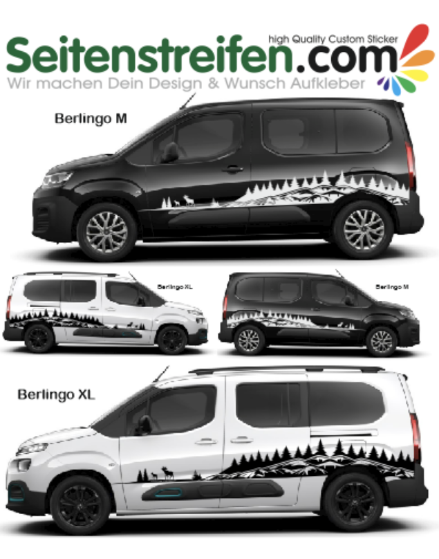 Citroen Berlingo - montagna della foresta di alci adesivi laterali adesive auto sticker - 2231