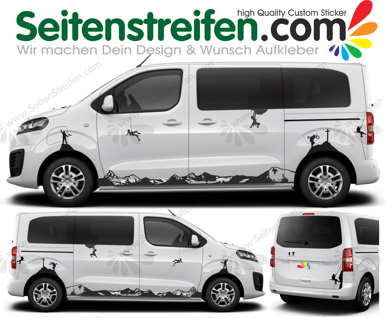 Toyota ProAce Verso mountains climbers panoramat alps graphics decals sticker kit - D7256
