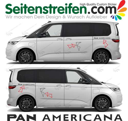 VW T7 - PanAmericana strisce laterali adesive auto sticker - 2190