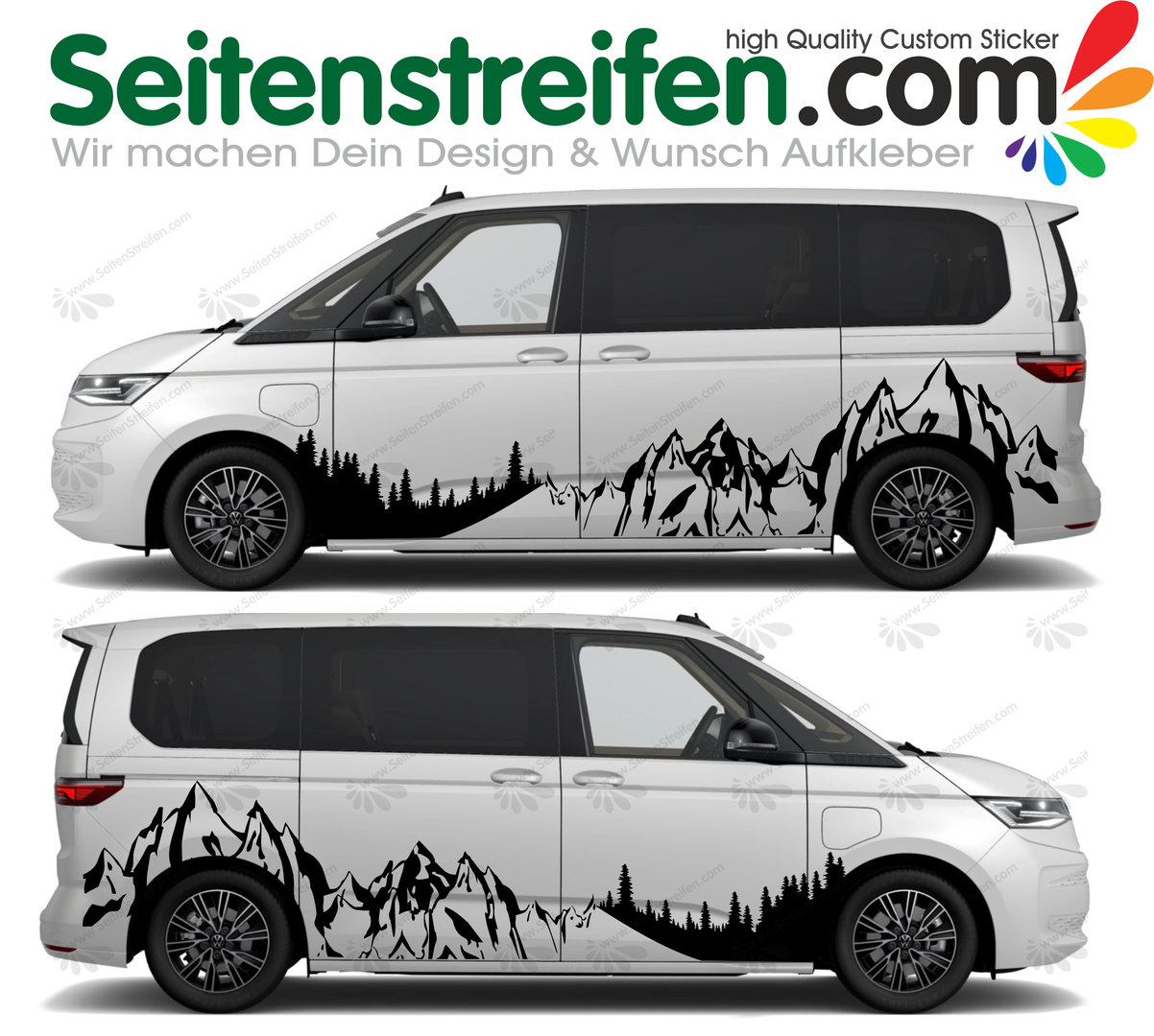 VW T7 - Montagna Mountain adesivi strisce laterali adesive auto sticker
